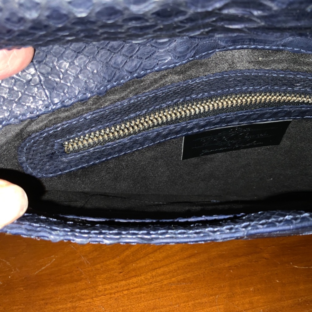 W. H. Petronela Python Clutch-Navy - Picture 4 of 5